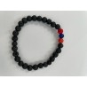 Bracelet boules noires mates + couleur drapeau ARM